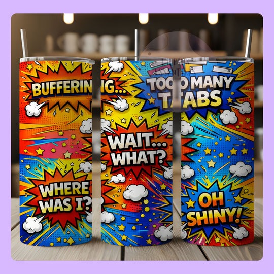 Comic Style 20oz Stainless Steel Tumbler