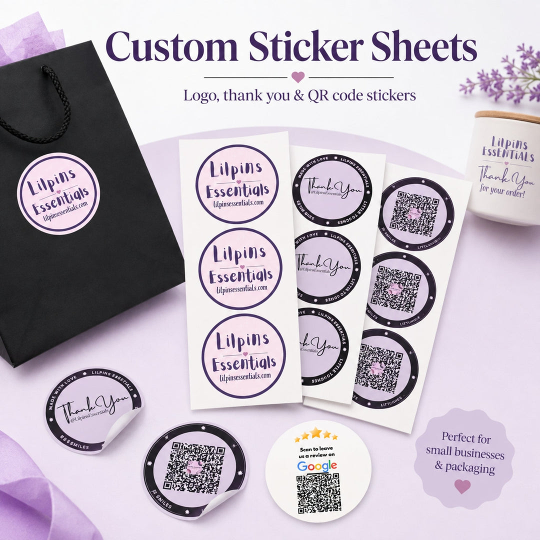 Custom Sticker Sheets | Logo & Packaging Stickers - Lilpins Essentials