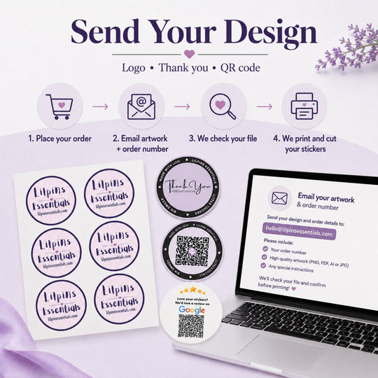 Custom Sticker Sheets | Logo &amp; Packaging Stickers - Lilpins Essentials