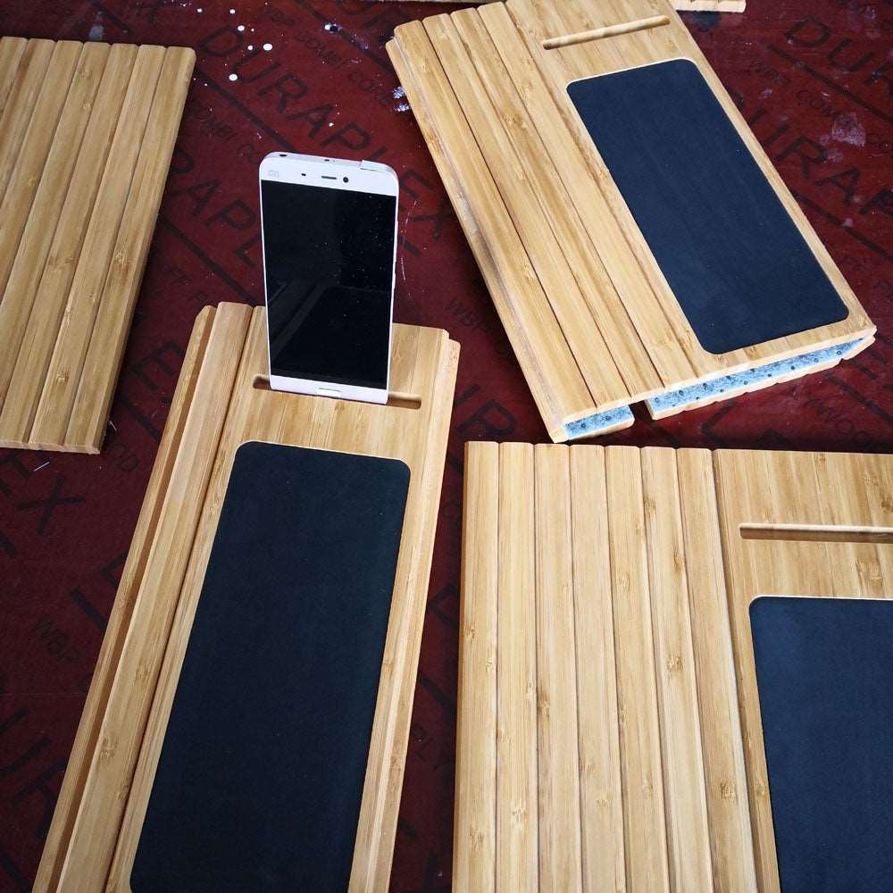 Black Bamboo Sofa Armrest With Mobile Phone Slot