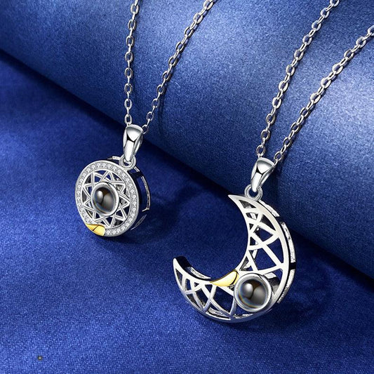 Personalised Couple Sun & Moon Projection Necklace - LOX VAULT