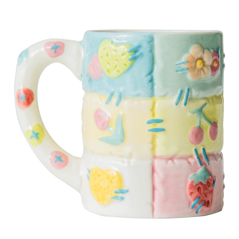 Vintage Ceramic Patchwork Mug