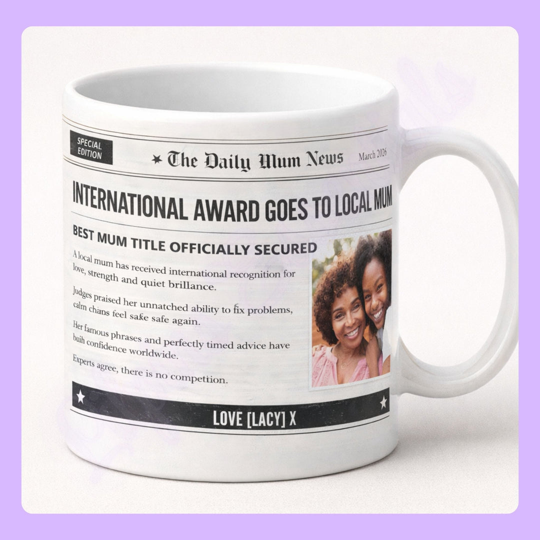 daily mum news personalised mug newspaper front page design
