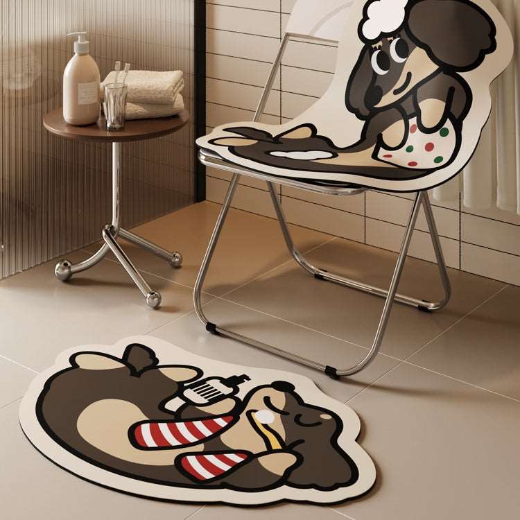 Absorbent Non-Slip Animal Pattern Bathroom Floor Mats