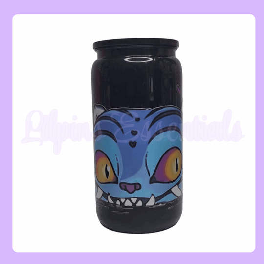 Derpy Tiger 16oz reusable cold cup with straw