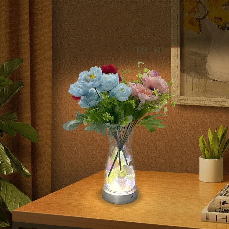 Creative Magic Color Rotating LED Light Vase - Home Decor Lamp