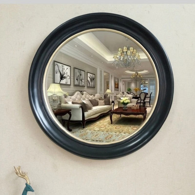 Sleek Elegance: Nordic Vintage Round Wall Hanging Mirror