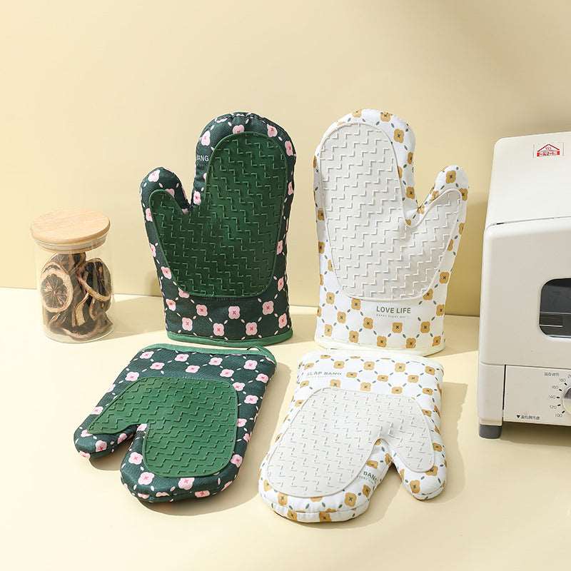 Heat Resistant Cotton Oven Mitts 