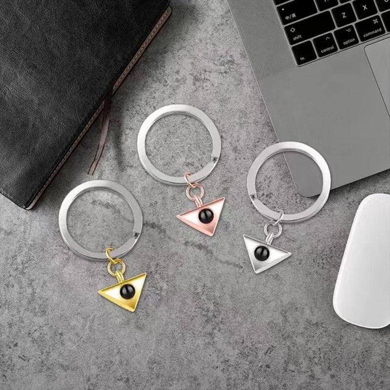 Personalised Triangle Photo Projection Keychain - LOX VAULT