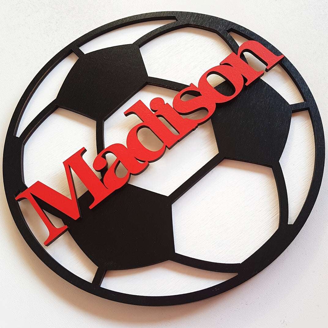 Personalised Wooden Soccer Ball Door Sign