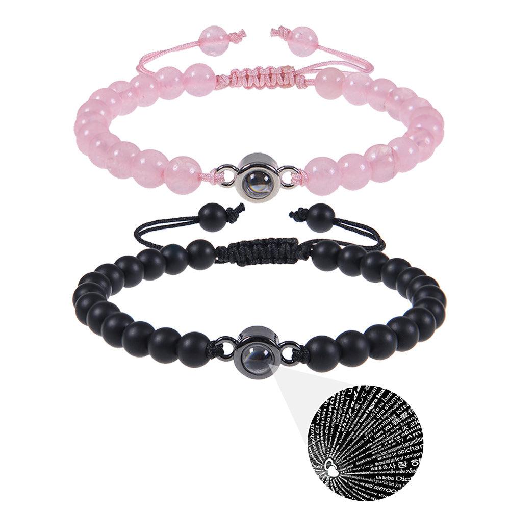 Personalised Frosted Round Projection Bracelet - LOX VAULT