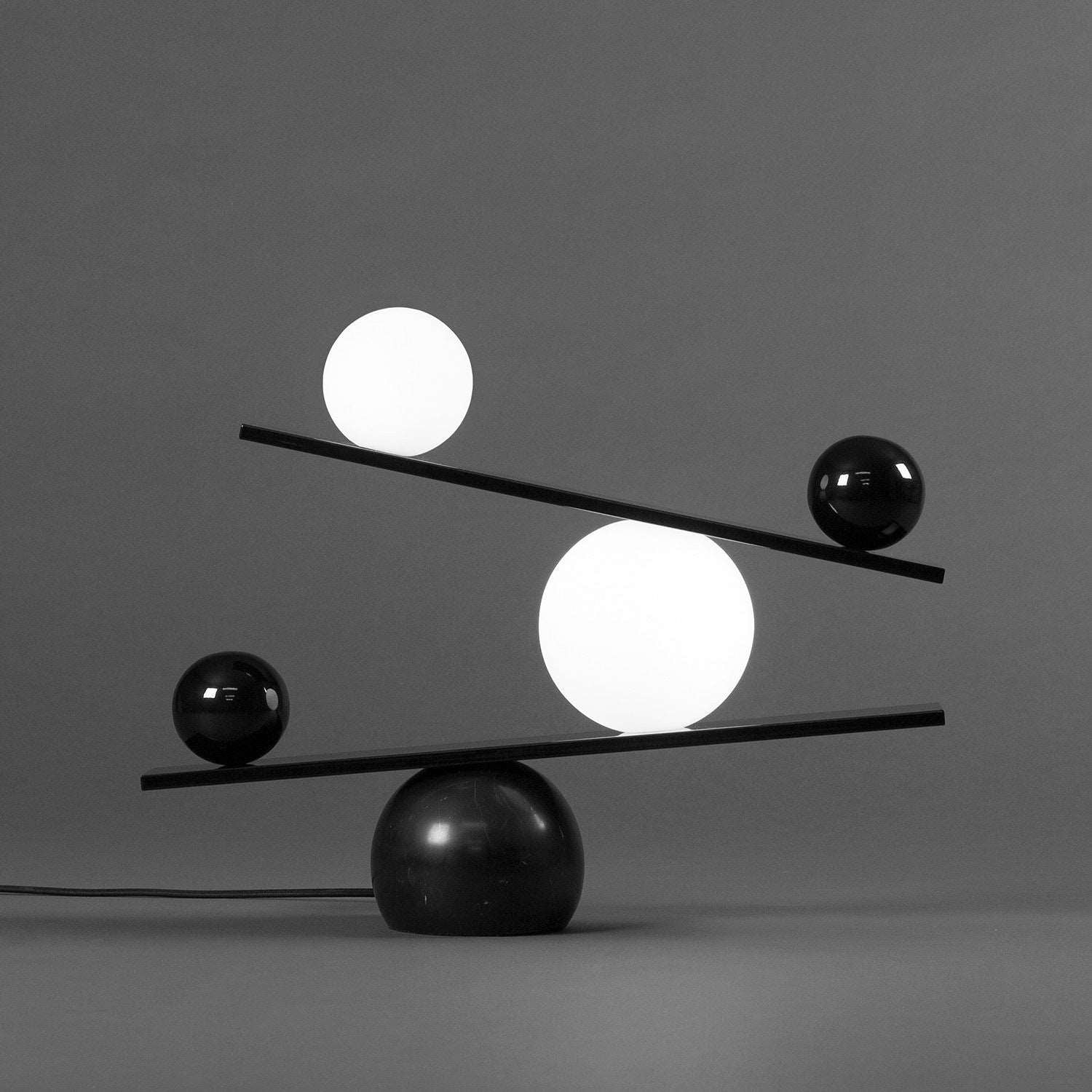 Balance Table Marble Glass Ball Lamp