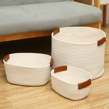 Cotton String Storage Basket Desktop Clutter Snacks