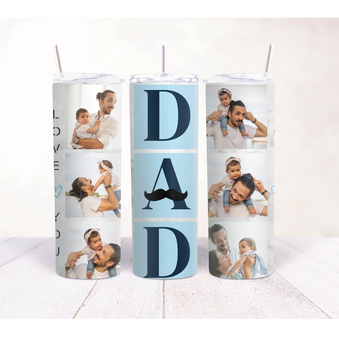 Personalised Father’s Day 20oz tumbler with six photo memories
