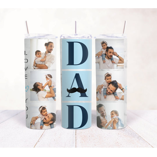 Personalised Father’s Day 20oz tumbler with six photo memories