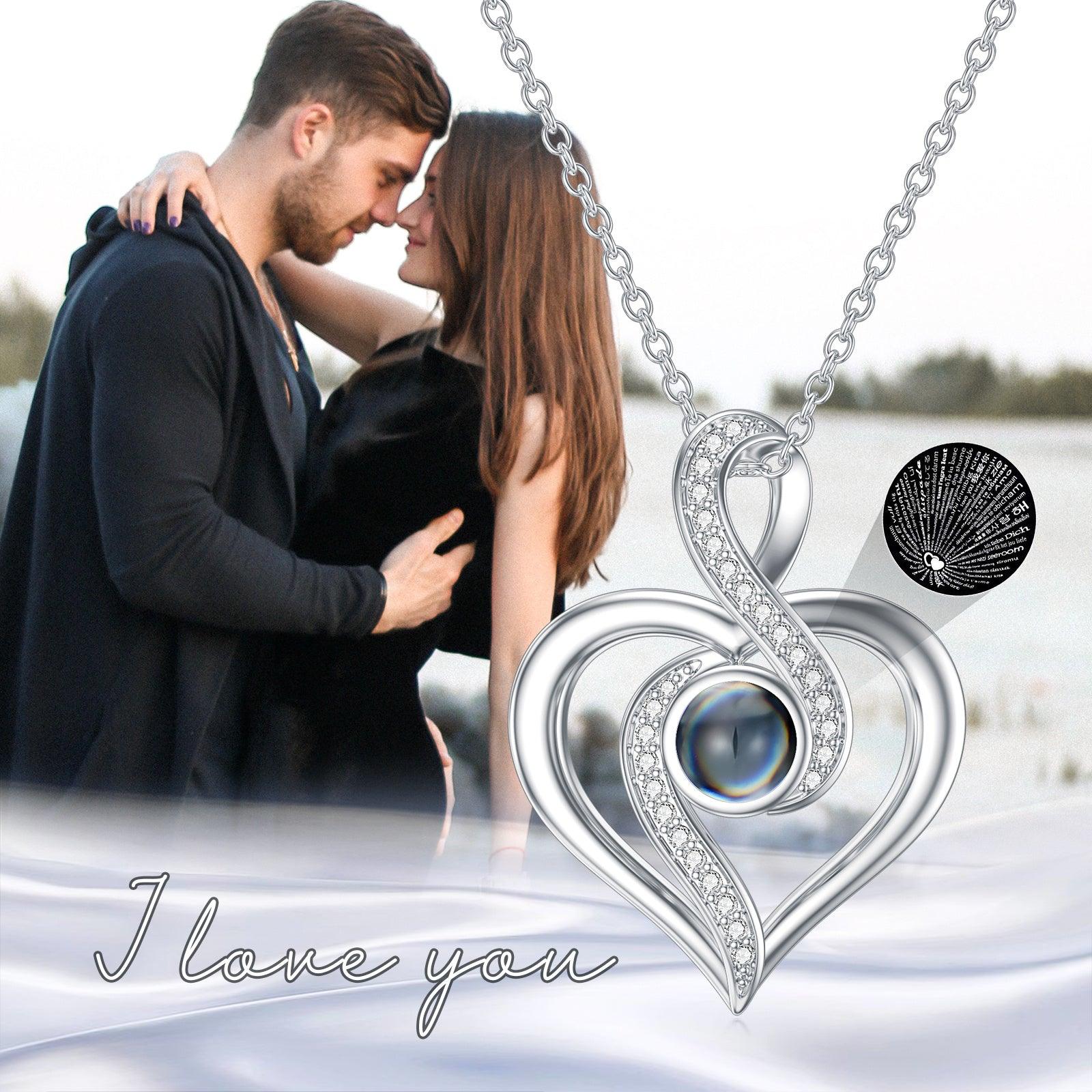 Personalised Infinity Heart Projection Necklace - LOX VAULT