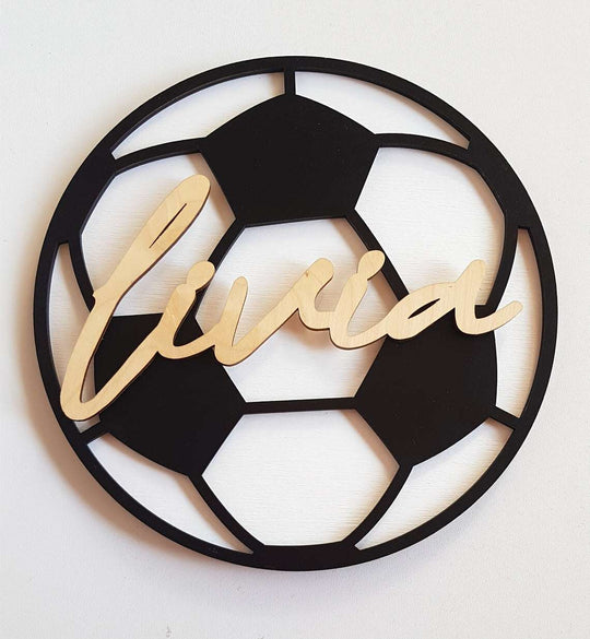 Personalised Wooden Soccer Ball Door Sign