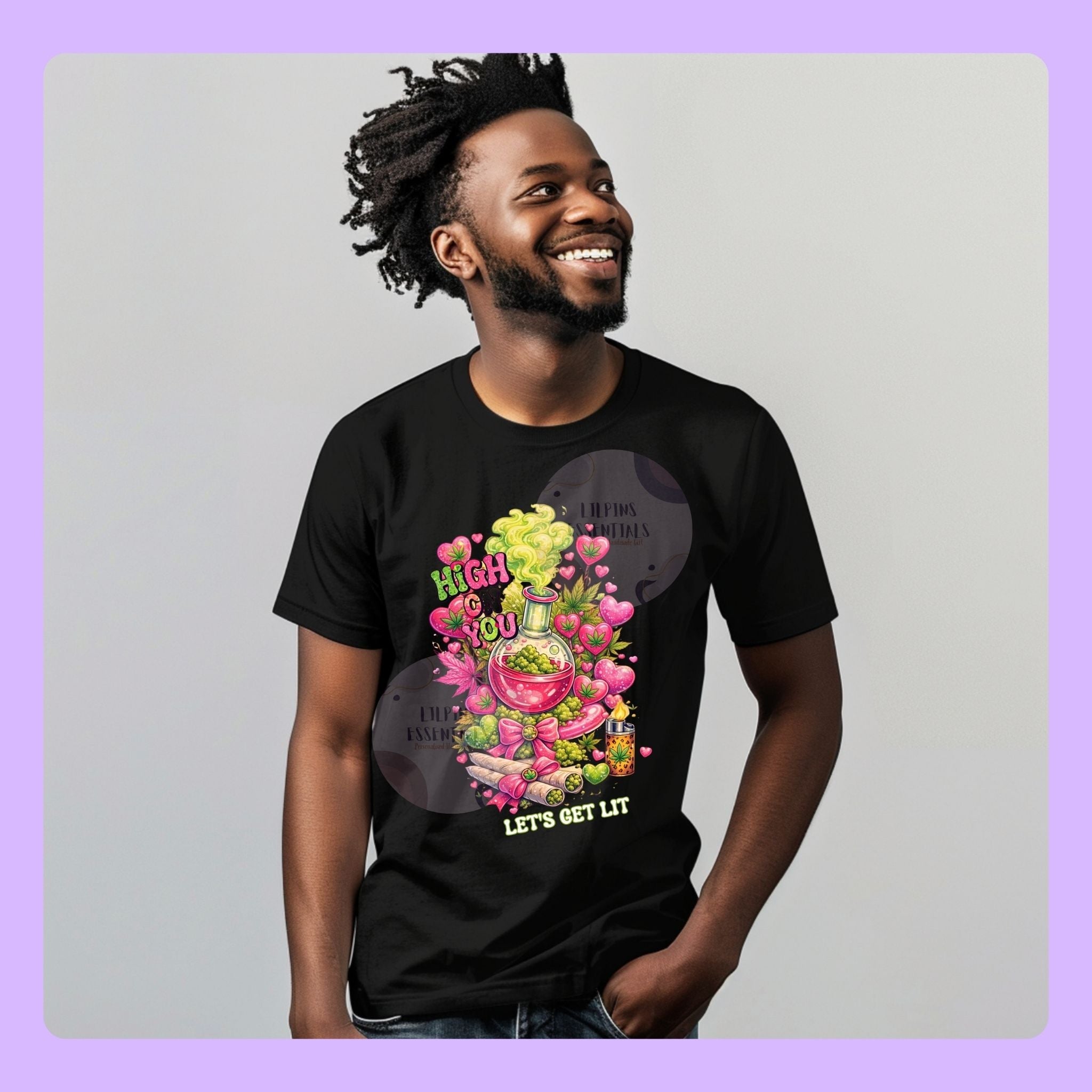 High On You graphic t-shirt with bold colourful design