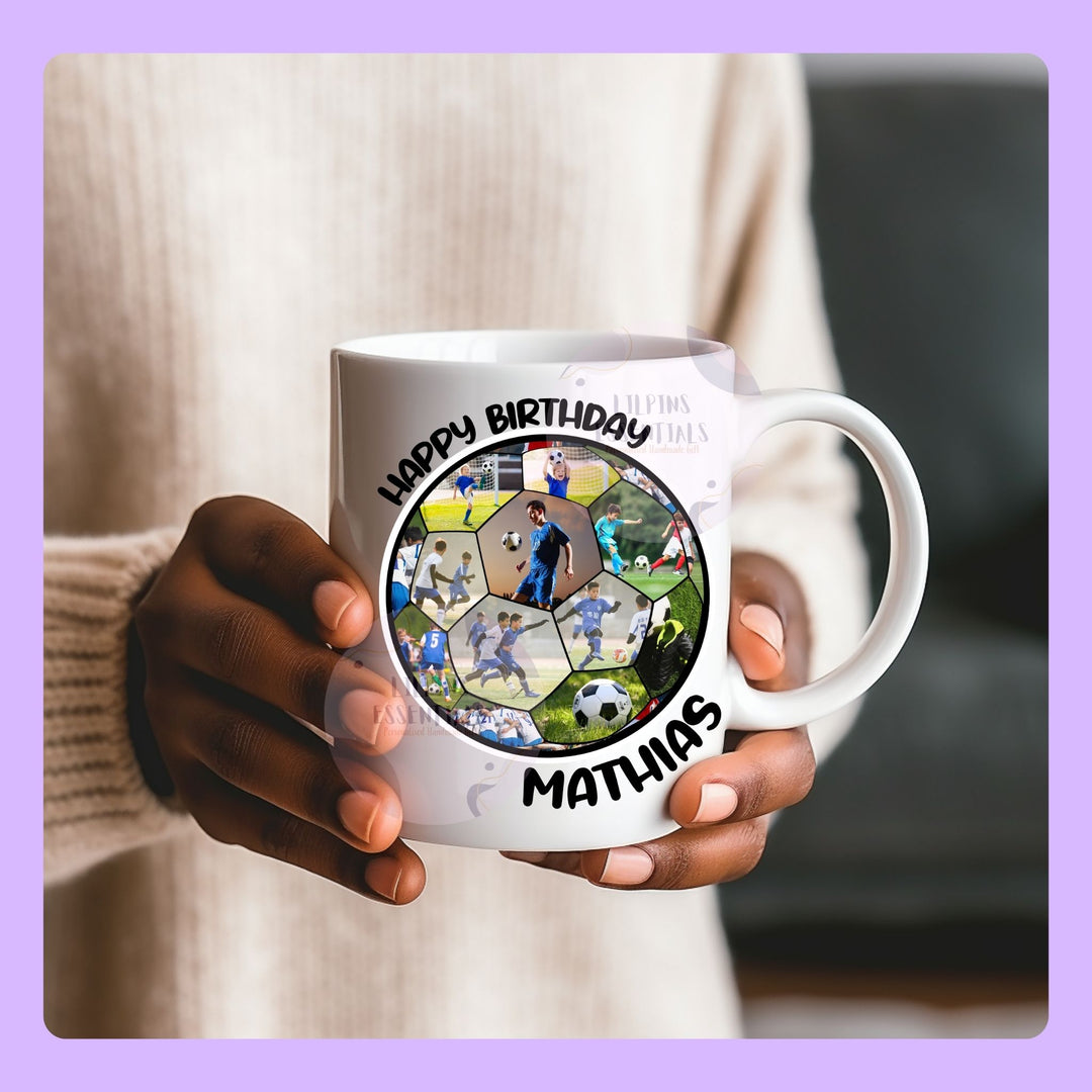 personalised sports photo mug UK football themed gift
