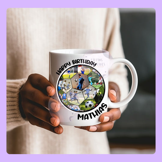 personalised sports photo mug UK football themed gift
