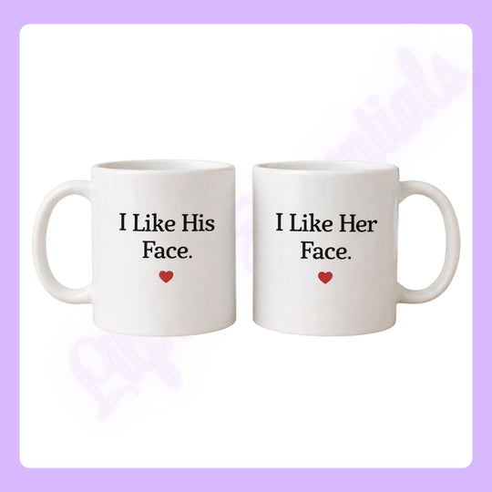 Couples mugs with text &