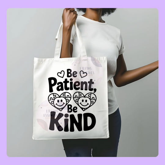 Autism support message tote bag gift