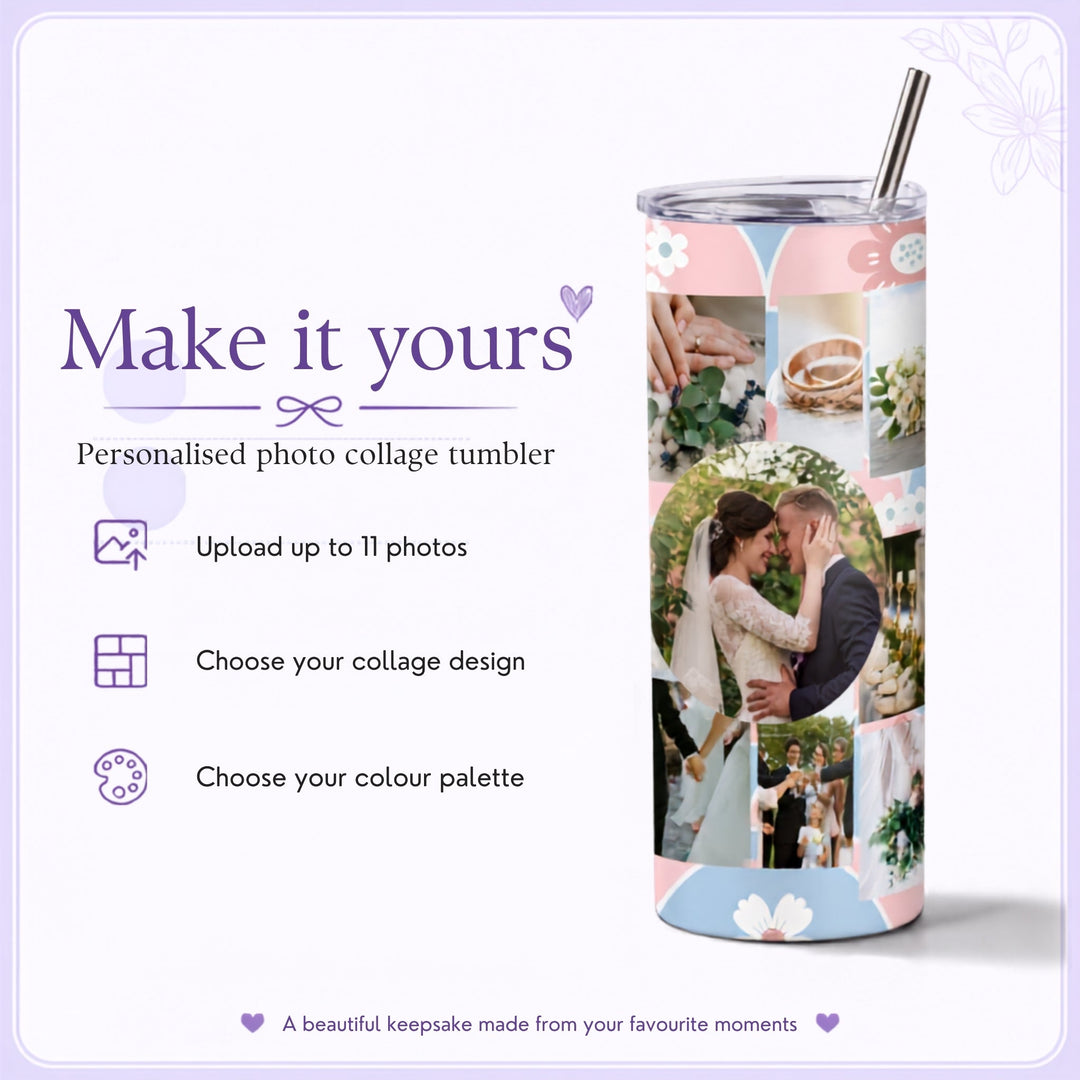Personalised 11 Photo Collage 20oz Tumbler - Lilpins Essentials