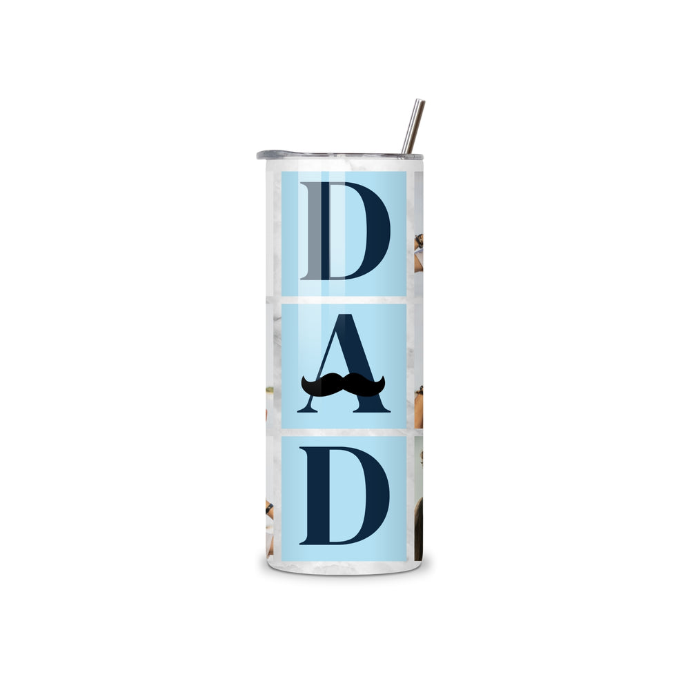 Personalised 6 photo Dad 20oz tumbler with custom family photo collage