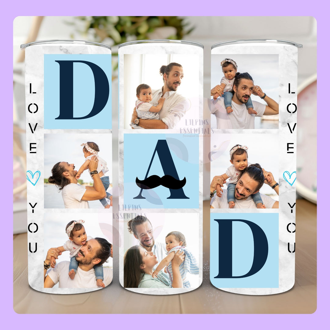 Personalised drink tumbler with family photos