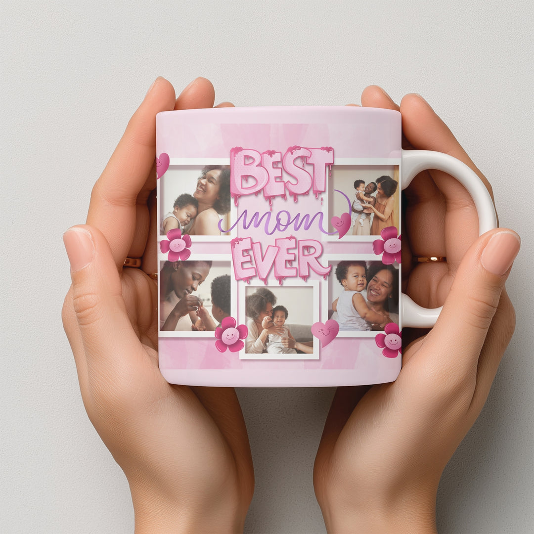 Personalised Best Mum Ever ceramic photo mug gift for Mum