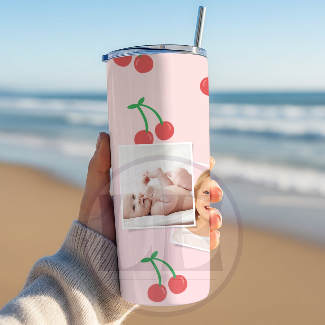 Personalised Cherry 2 Photo 20oz Tumbler