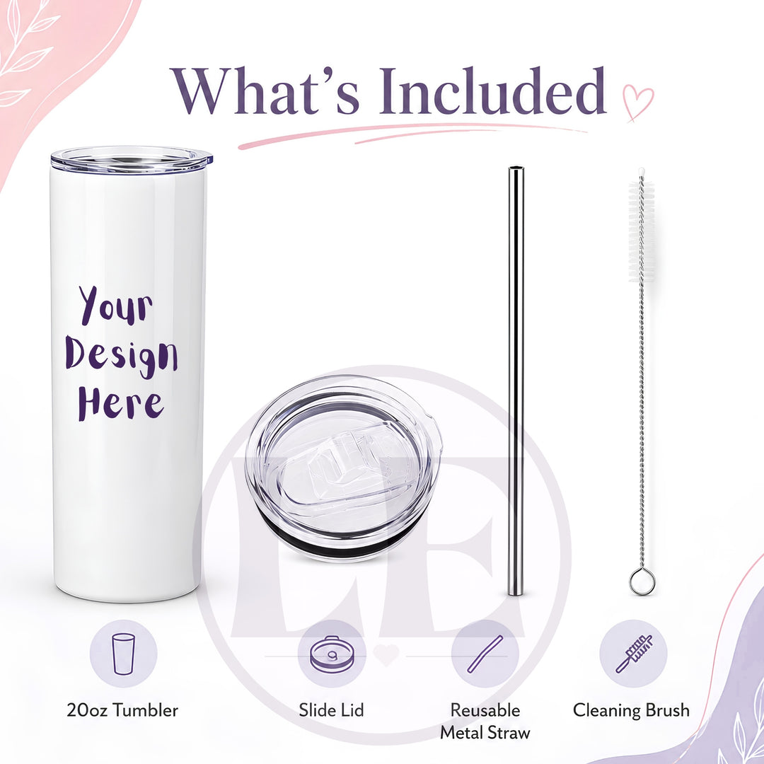 What is included with the Personalised Cherry 2 Photo 20oz Tumbler