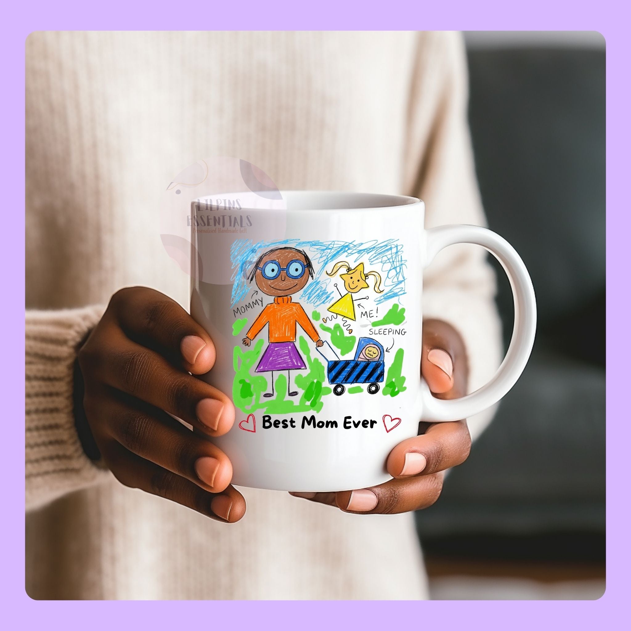 personalised child artwork mug meaningful gift for mum or dad