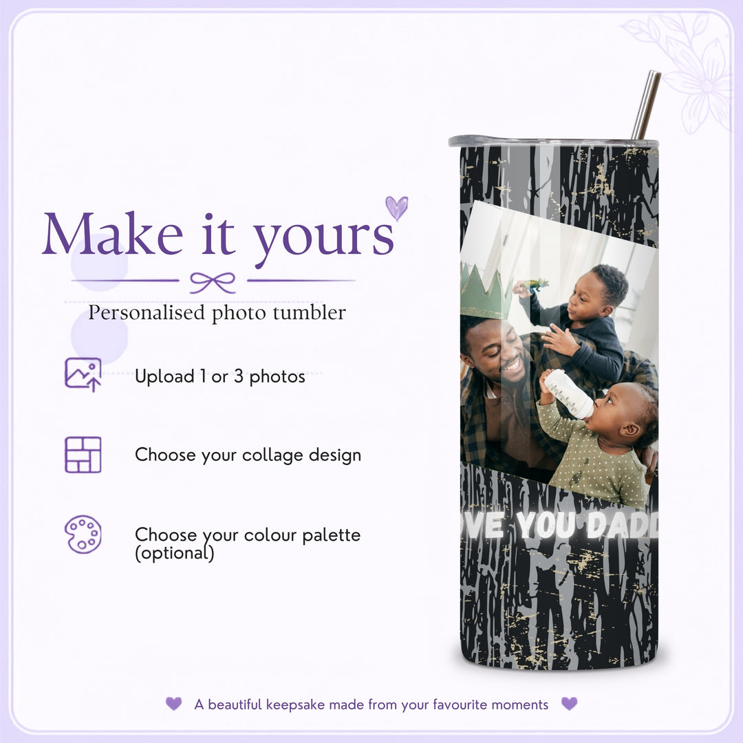 How to personalise a Dad photo tumbler with image upload instructions