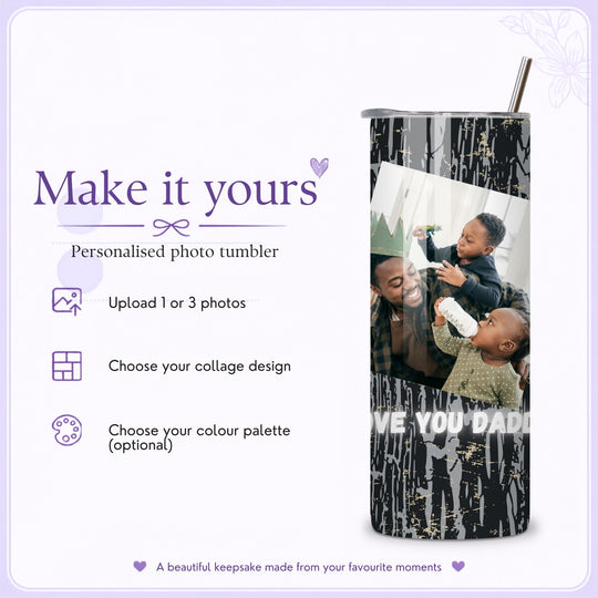 How to personalise a Dad photo tumbler with image upload instructions