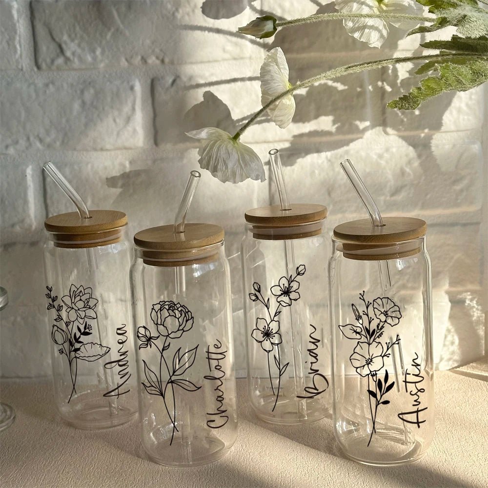 Personalised Iced Coffee Glass Tumbler