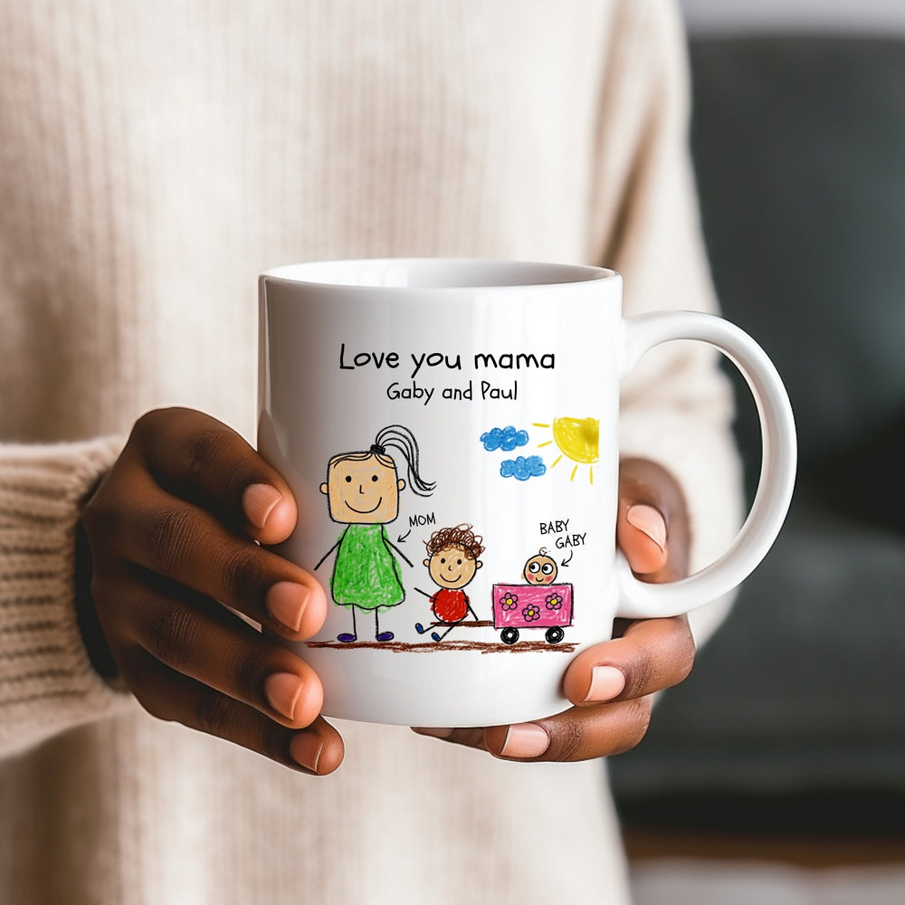 Personalised Kids Drawing Mug | Child Artwork Keepsake - Lilpins Essentials