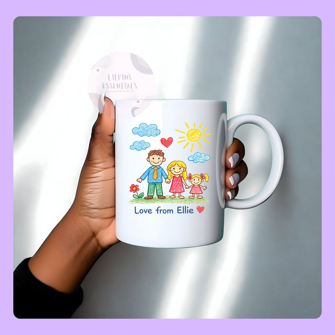personalised kids drawing mug printed with child artwork gift for mum