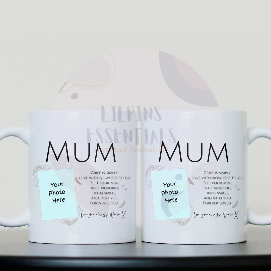 Personalised Memorial Mug for Mum with Photo &amp; Verse - Lilpins Essentials