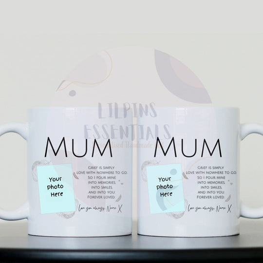 Personalised Memorial Mug for Mum with Photo &amp; Verse - Lilpins Essentials