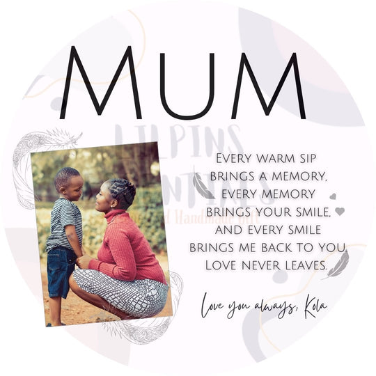 Personalised Memorial Mug for Mum with Photo &amp; Verse - Lilpins Essentials