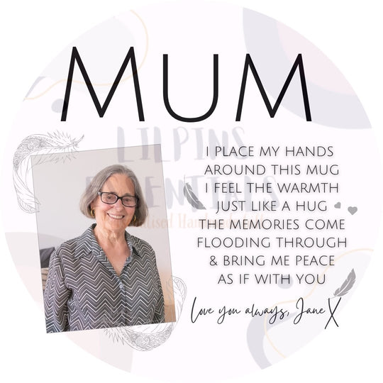 Personalised Memorial Mug for Mum with Photo &amp; Verse - Lilpins Essentials