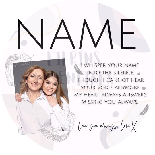 Personalised memorial mug design with mother and daughter photo and Missing You Always verse