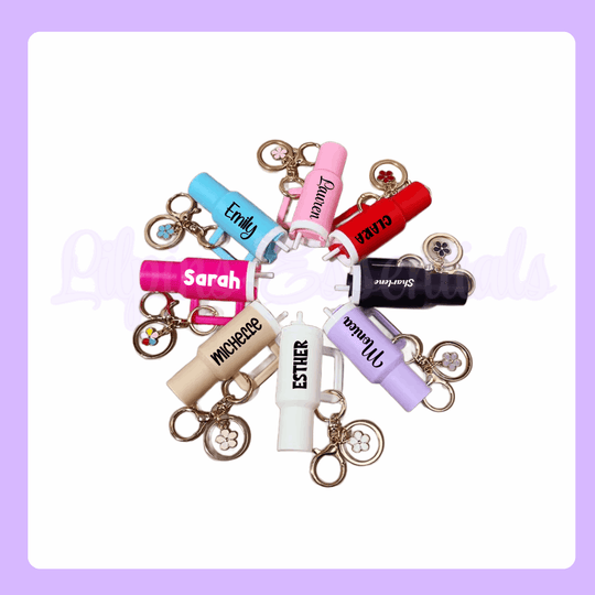 personalised mini cup keychain tumbler style keyring
