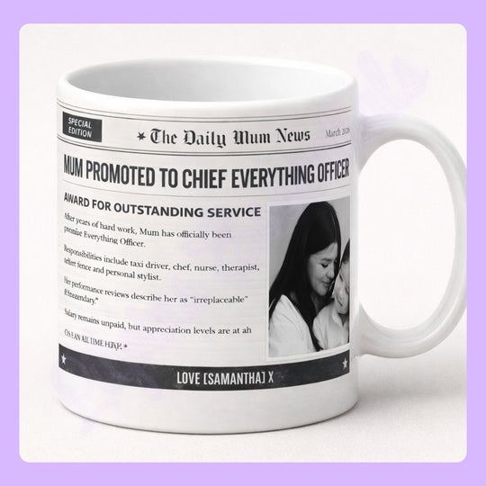 personalised mothers day newspaper mug for mum