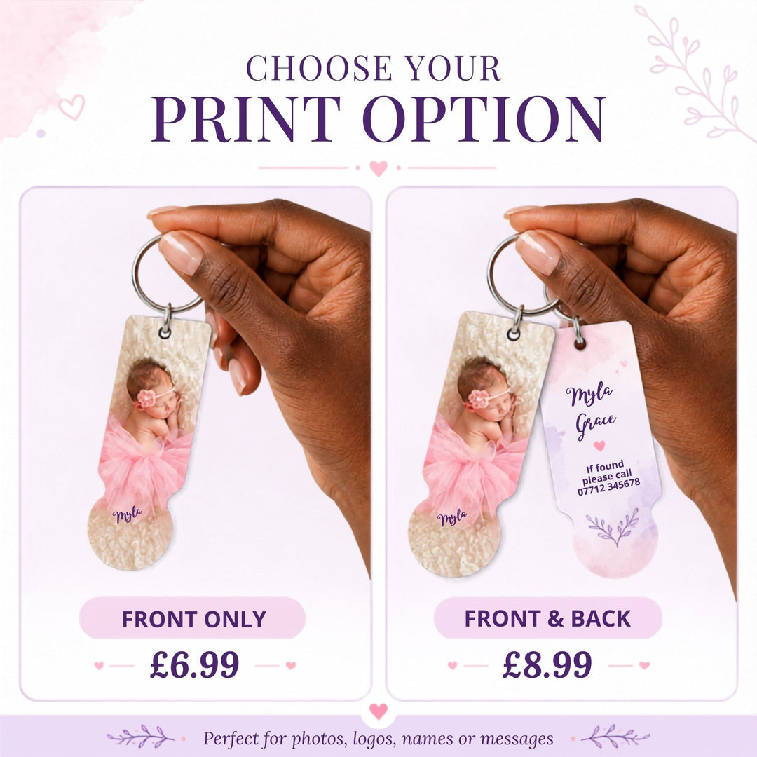 Personalised Photo Trolley Token Keyring - Lilpins Essentials