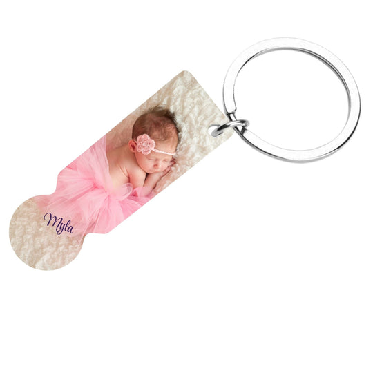Personalised Photo Trolley Token Keyring - Lilpins Essentials