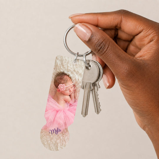 Personalised Photo Trolley Token Keyring - Lilpins Essentials