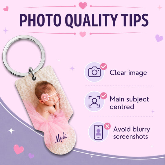 Personalised Photo Trolley Token Keyring - Lilpins Essentials