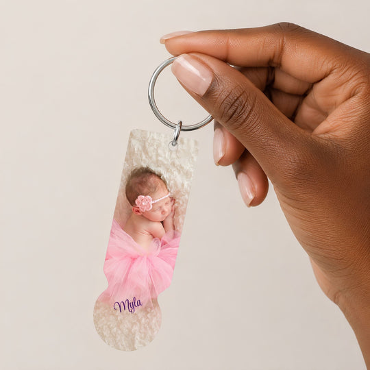 Personalised Photo Trolley Token Keyring - Lilpins Essentials